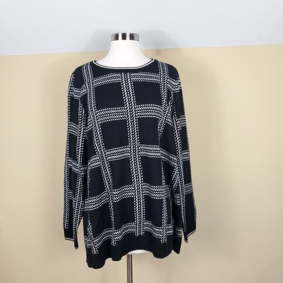 Charter Club Plus Size Metallic Plaid Sweater Size 2X - Picture 1 of 10